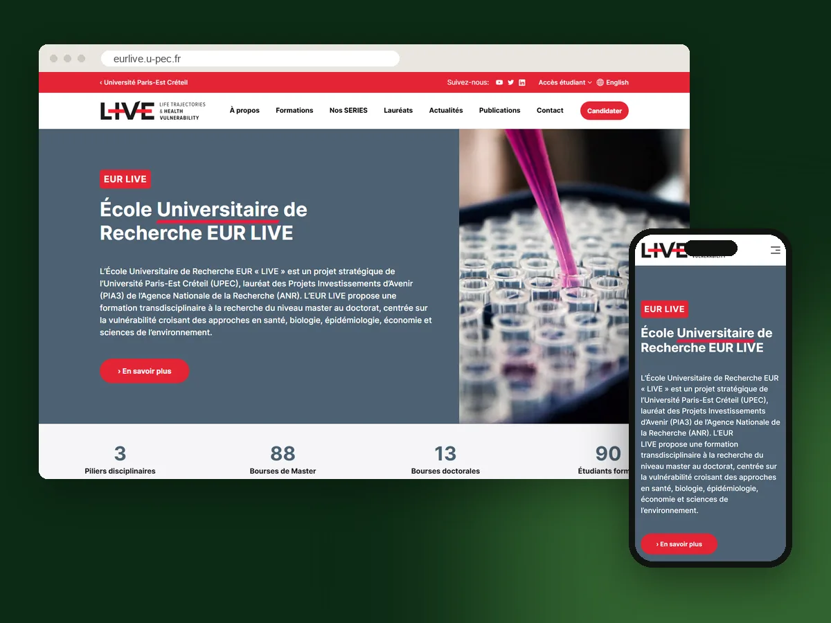 EUR LIVE, le site d’une école universitaire de recherche