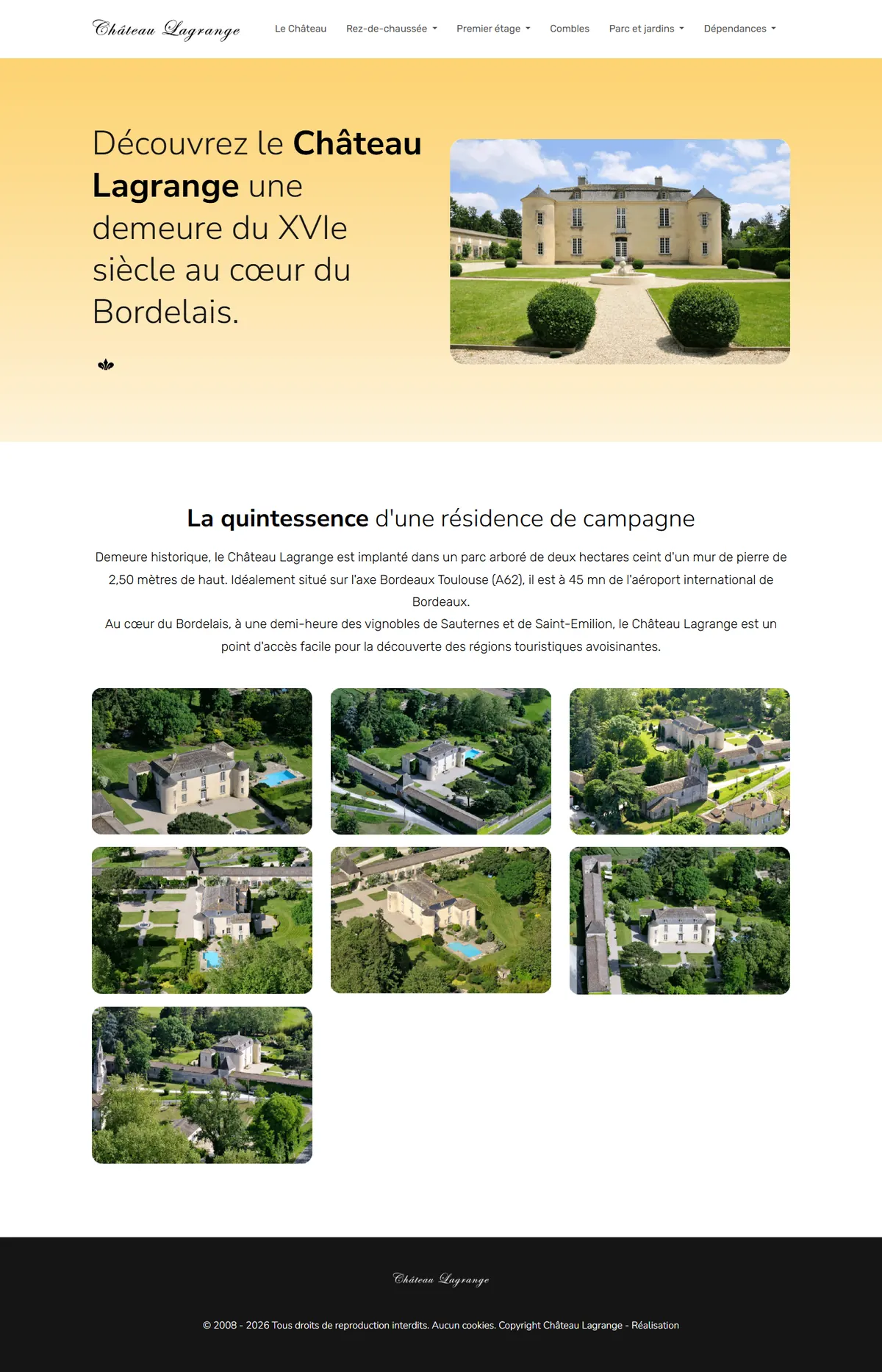 Aperçu de la page d’accueil : Château Lagrange