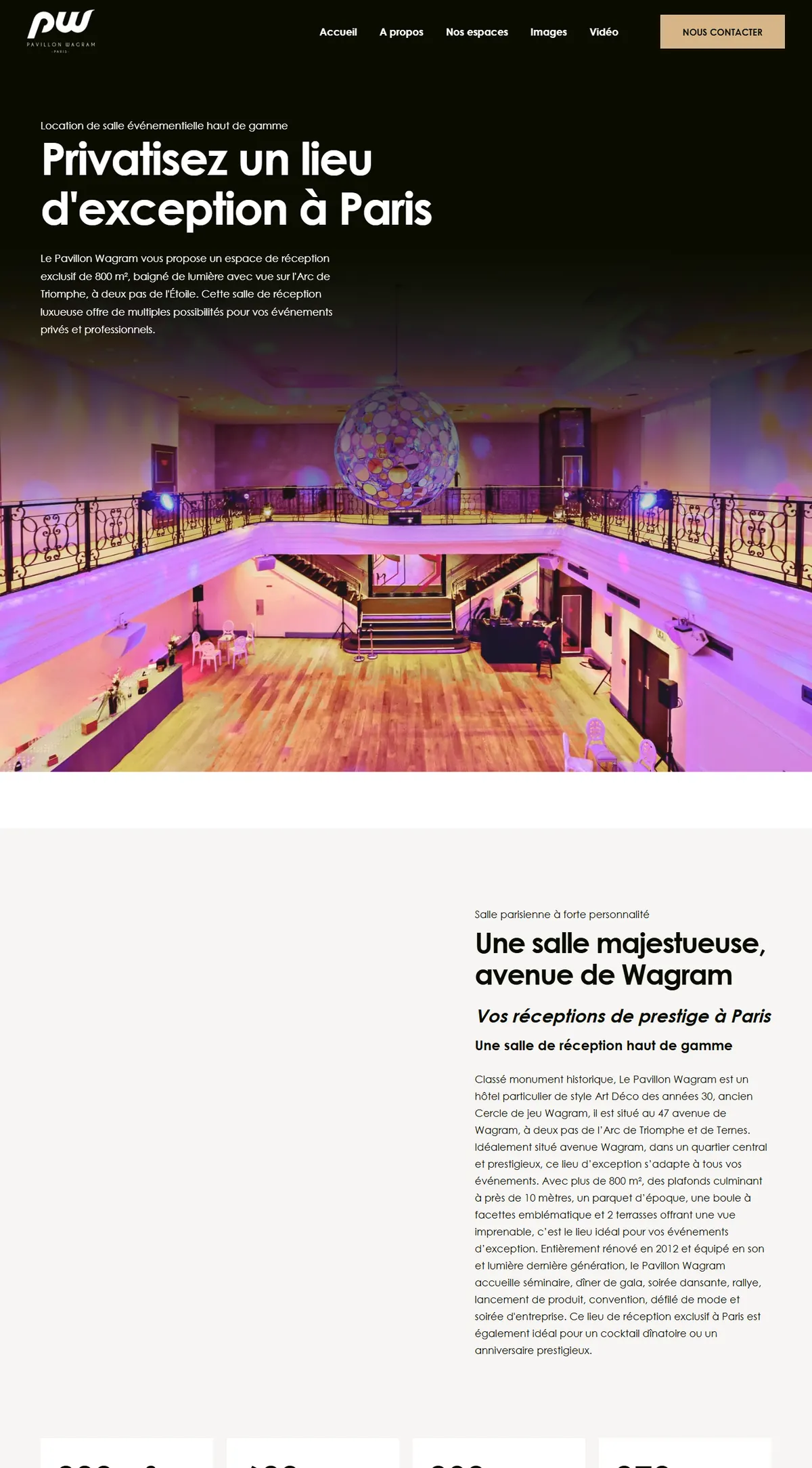 Aperçu de la page d’accueil : Pavillon Wagram